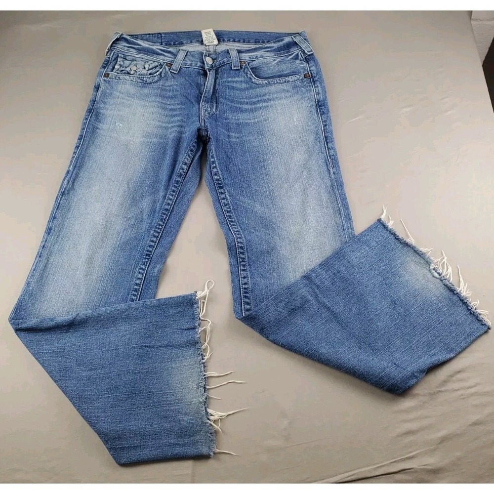 True Religion Jeans Mens 36 W 31 L Blue Cotton Bootcut Dark Wash Denim